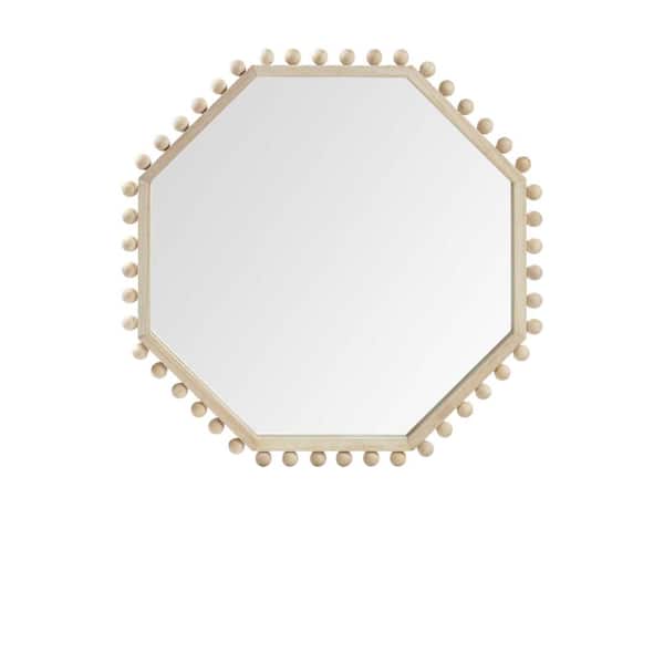HomeRoots 32.67 in. W x 32.67 in. H Wood Natural Wood Decorative Mirror