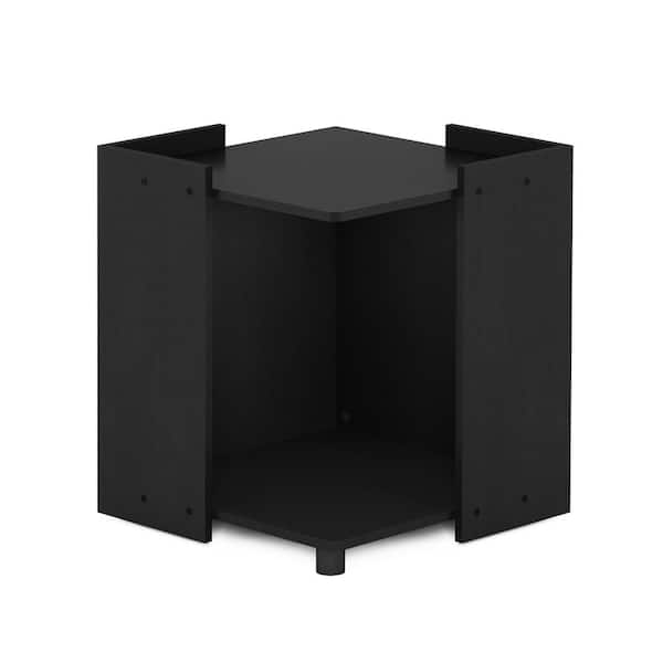 Furinno Peli 16.6 in. Americano Square Wood End Table with Storage