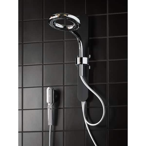 Moen Nebia 1 Spray 8 In Dual Shower Head And Handheld Shower Head W Magnetic Remote Dock In Matte Black And Chrome N207c0blc The Home Depot