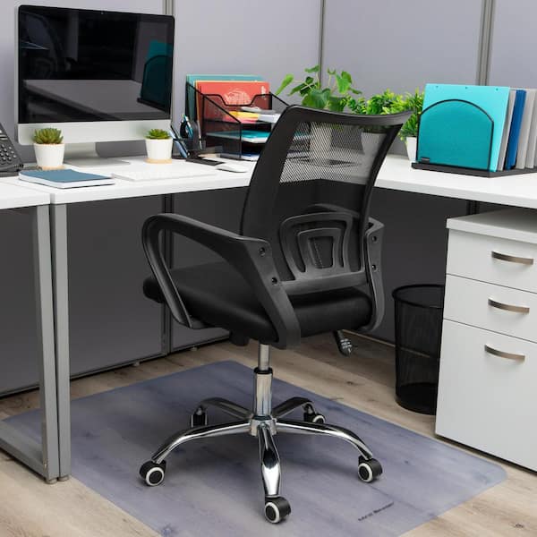 Mesh Ergonomic Height Adjustable Swivel Office Chair with Wheels 22.5 in. D x 22.5 in.W x 33-37 in.H, Black