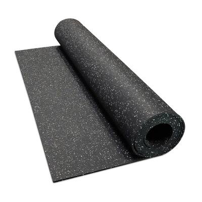 Isometric Grey 48 in. W x 120 in. L x 0.25 in. T Rubber Gym/Weight Room Flooring Rolls (40 sq. ft.)