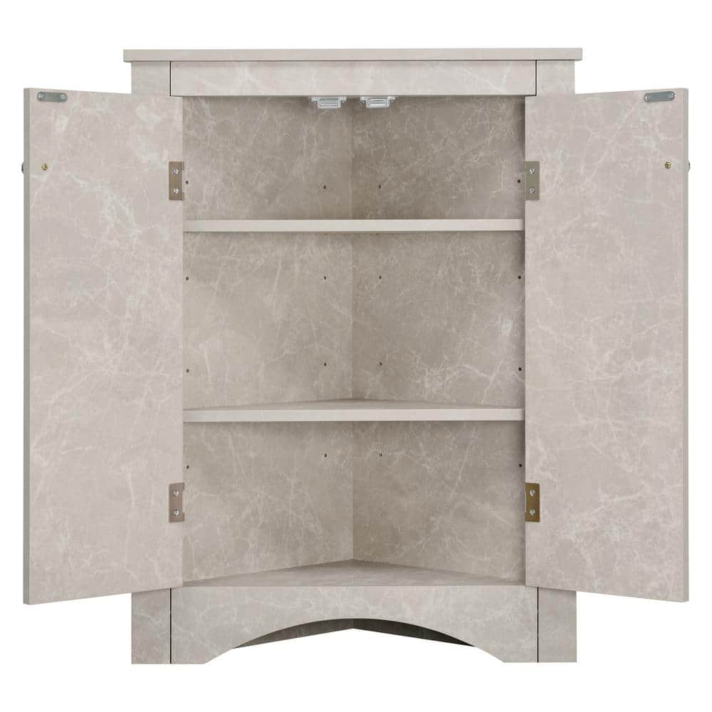 23.6 in. W x 17.2 in. D x 31.5 in. H White MDF Freestanding Triangle Bathro