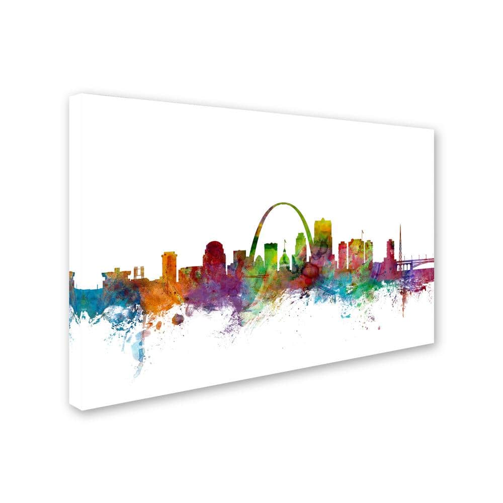 Colorful St. Louis Missouri Skyline Canvas Print, 12" x 19"