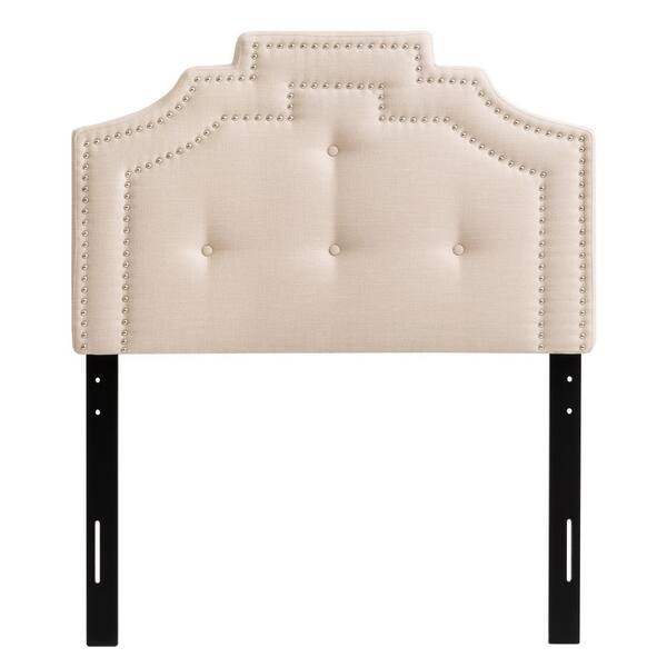 CorLiving Aspen Cream Crown Silhouette Single/Twin Headboard with Button Tufting