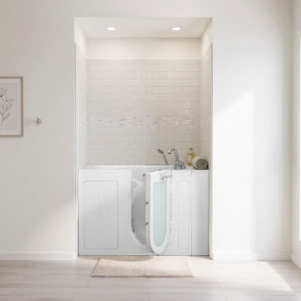 Capri 52 in. x 30 in. Walk-In Whirlpool & Air Bath in White with RHS Outward Swing Door, Heated Seat and Fast Fill/Drain