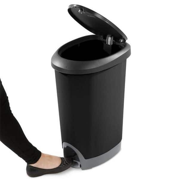 KNÖCKLA Step trash can, dark gray, 13 gallon - IKEA
