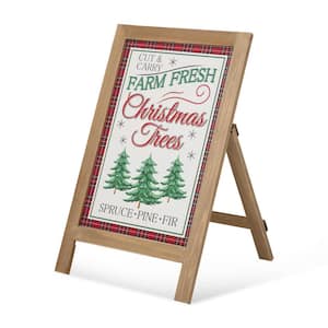 24 in. H Christmas Wooden Porch Sign/Standing Decor