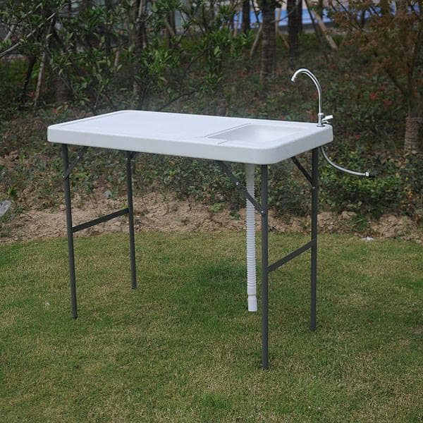 Winado Folding Portable Fish Table With, Portable Outdoor Table With Sink