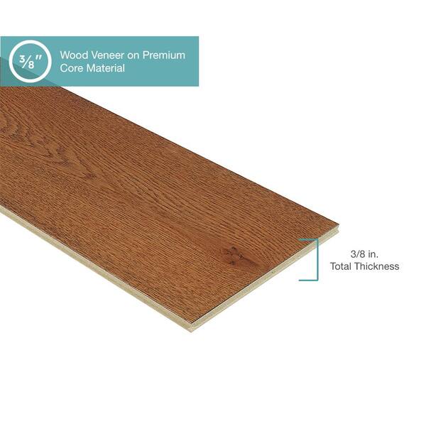 Pergo Defense+ Hales Oak 3/8 in. T x 7.5 in. W Click Lock Distressed Engineered Hardwood Flooring (1104.3 sq.ft./pallet)
