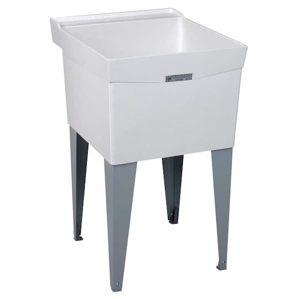 MUSTEE Utilatub 20 In. X 24 In. X 33 In. Fiberglass Floor Mount Laundry ...