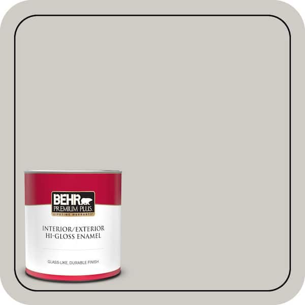 BEHR PREMIUM PLUS 1 qt. #PPU26-10 Chic Gray Hi-Gloss Enamel Interior/Exterior Paint & Primer