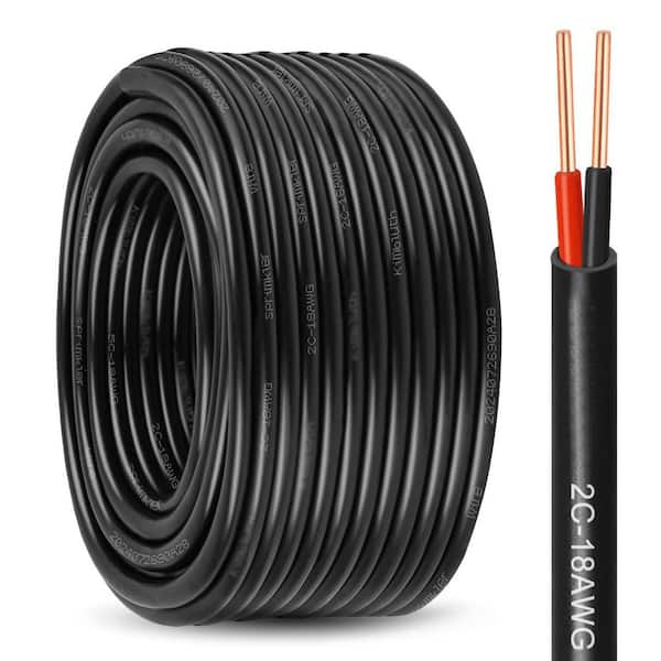 18/2 Solid Copper Sprinkler Wire 100 ft. 18-Gauge 2 Conductor UV Resistant PVC Jacket for Underground Irrigation System