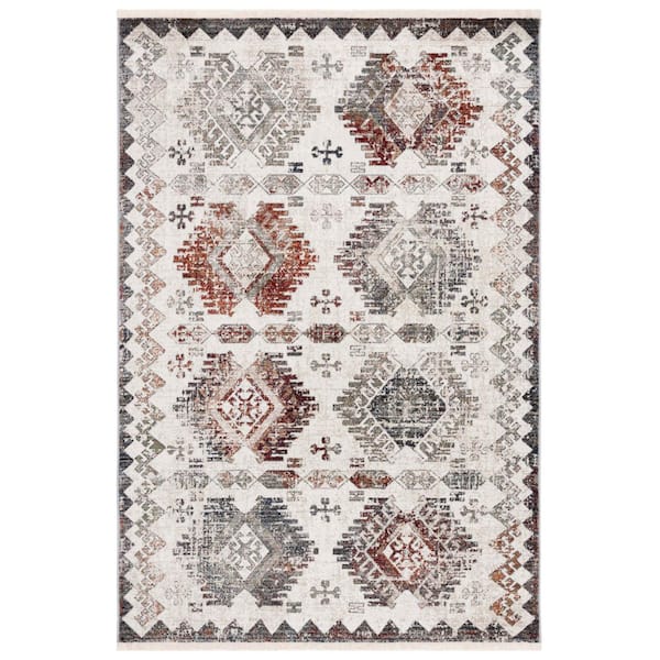Aztec Rug Cream Color SAFAVIEH Vintage Persian 5 ft. x 8 ft. Cream/Gray Aztec Border Area Rug ...