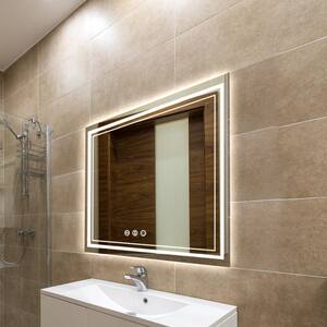 36 in. W x 30 in. H Large Rectangular Frameless Anti-Fog Wall-Mounted LED Bathroom Vanity Mirror