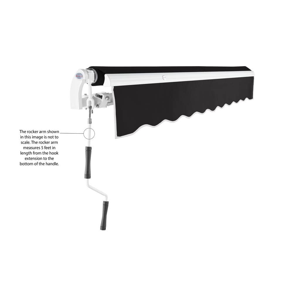 Maui 8' x 6.5' Black Acrylic Fabric Retractable Patio Awning