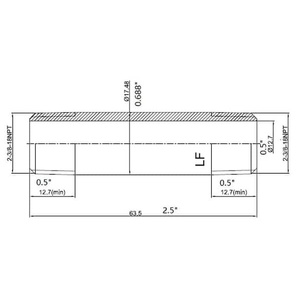 3/8 in. x 2-1/2 in. MIP Brass Nipple Fitting