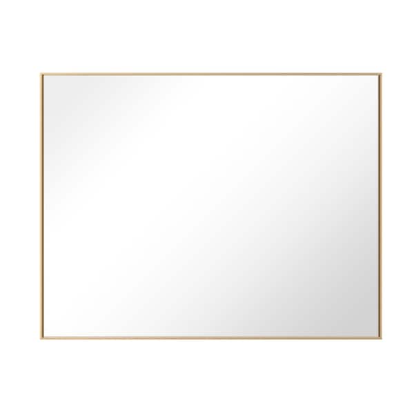GETLEDEL 48 in. W x 36 in. H Modern Large Rectangular Aluminum Framed Wall Mounted Bathroom Vanity Mirror in Gold