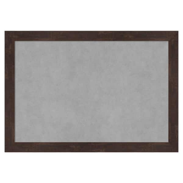 Amanti Art Fresco Dark Walnut 27 in. x 19 in. Framed Magnetic Board