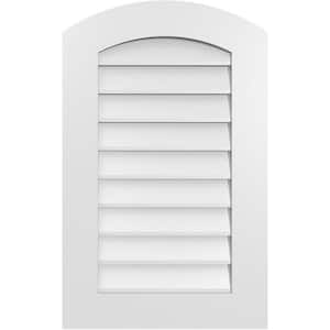 20 in. x 32 in. Arch Top Surface Mount PVC Gable Vent: Functional with Standard Frame