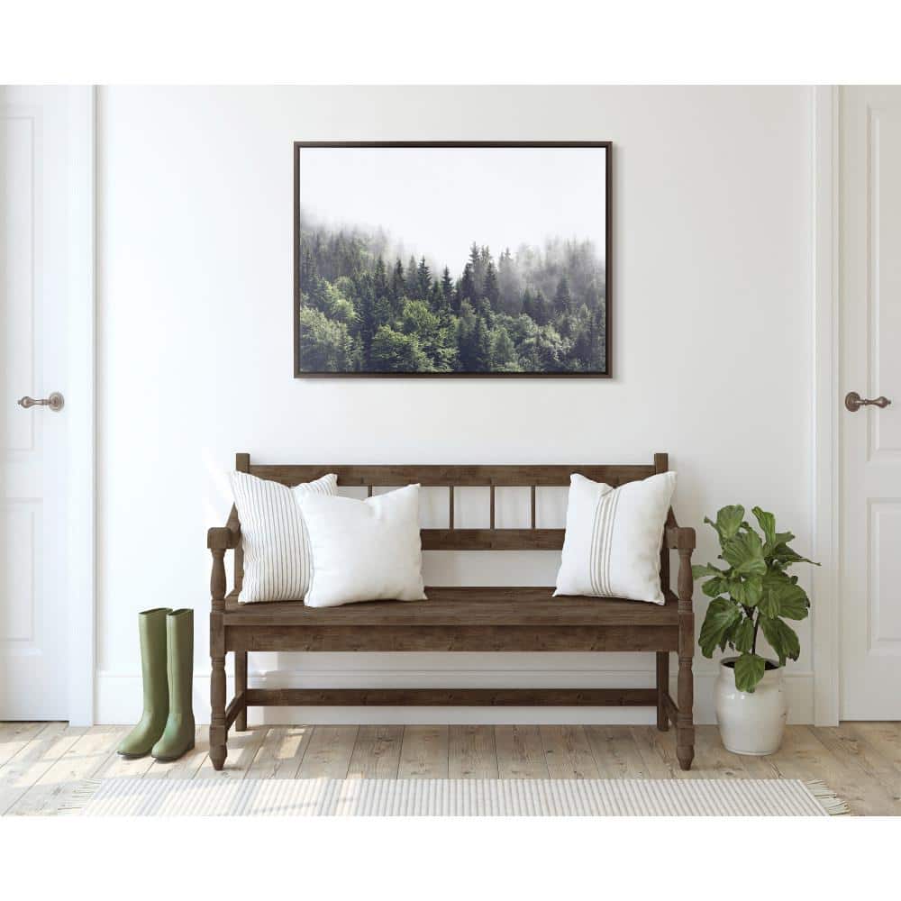 Lush Green Forest Landscape Framed Canvas Wall Art, 28x38