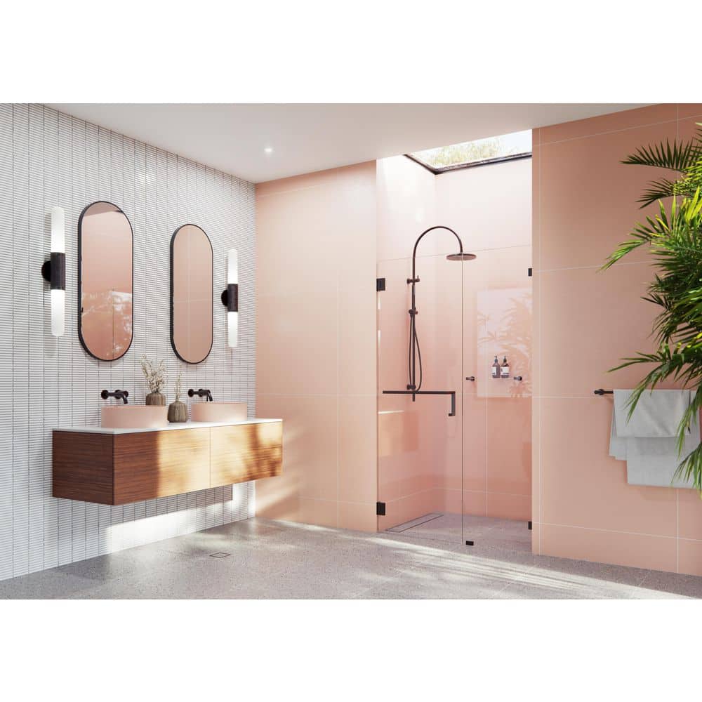 Umbra 46 in. W x 78 in. H Wall Hinged Frameless Towel Bar Shower Door in Oil Rubbed Bronze with Clear Glass price history on PriceWatchPro