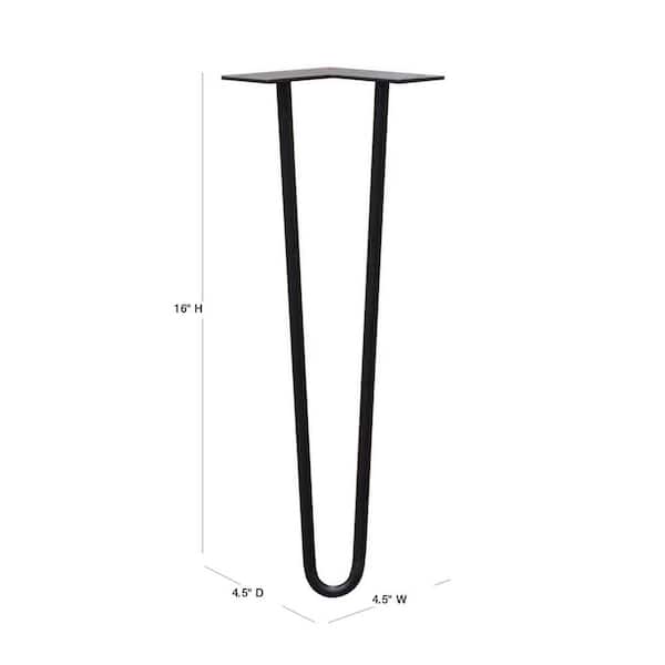 vorm Bungalow patroon Crates & Pallet 16 in. Black Steel 2-Rod Hairpin Leg (4-Pack) 6420011004 -  The Home Depot
