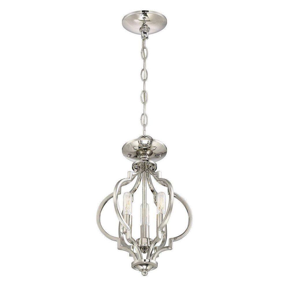 Polished Nickel 16" Farmhouse 3-Light Ceiling Pendant