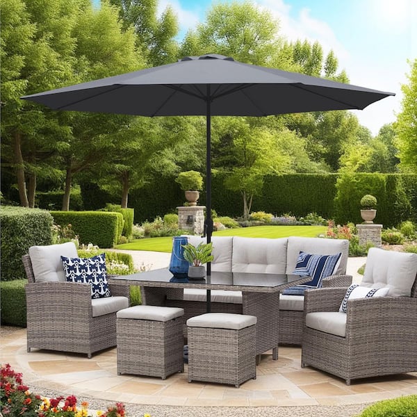 11 ft alum patio umbrella fade resistant PURPLE LEAF 11ft Durable Outdoor Patio Umbrella, UV Umbrella, Turquoise Blue, Cantilever Garden Sun Umbrella