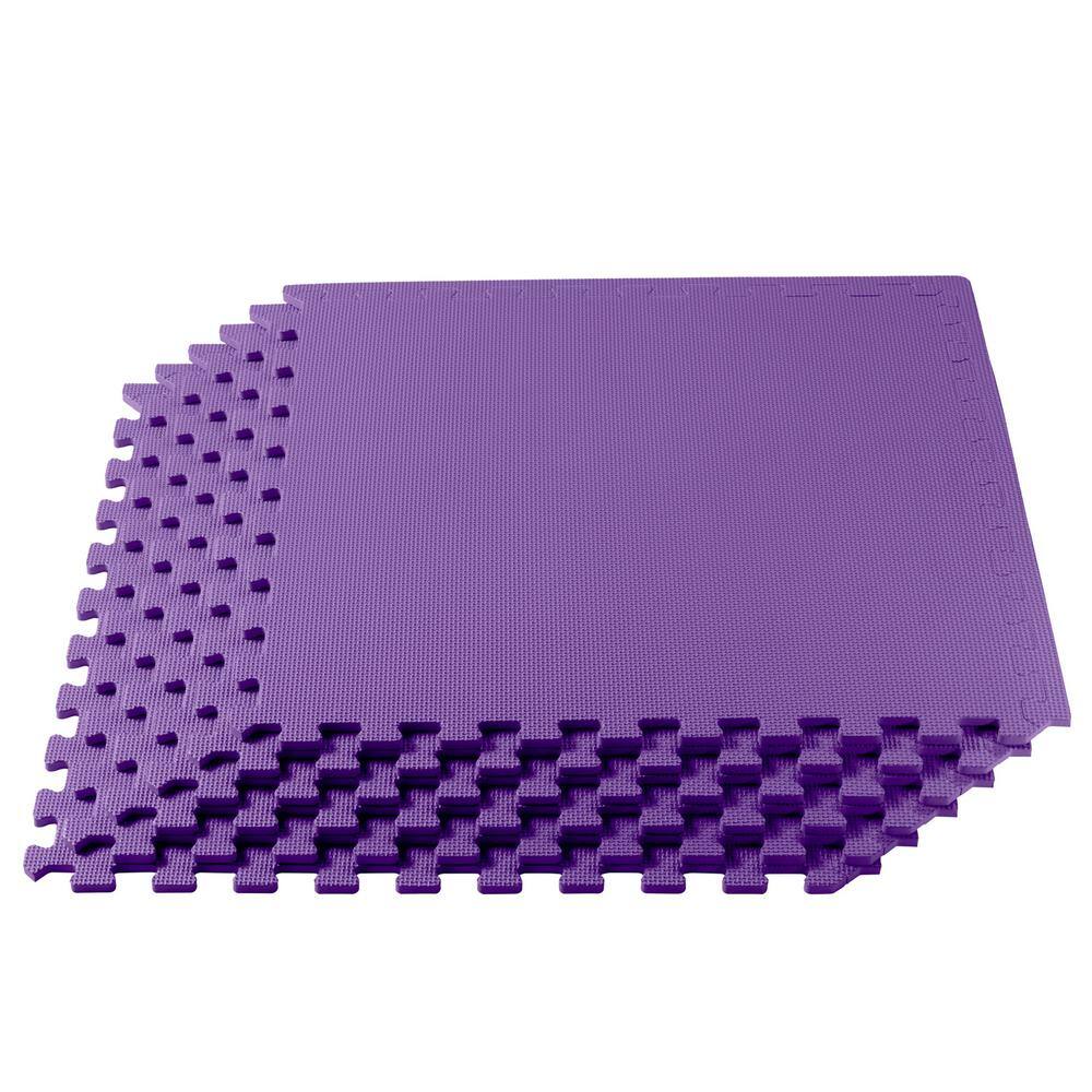Purple 24 in. W x 24 in. L x 1/2 in. Thick Multipurpose EVA Foam Exercise/Gym Tiles (12 tiles/pack) (48 sq. ft.) price history on PriceWatchPro