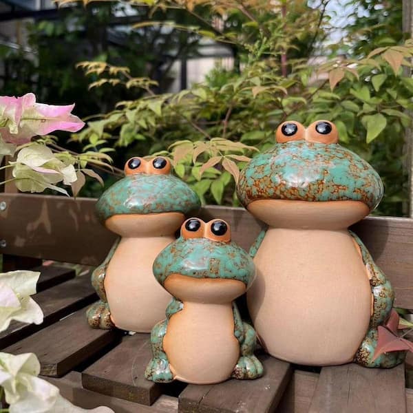 Unbranded Funny Cute Frog Garden Decor Garden Statue Set of 3 - image 5