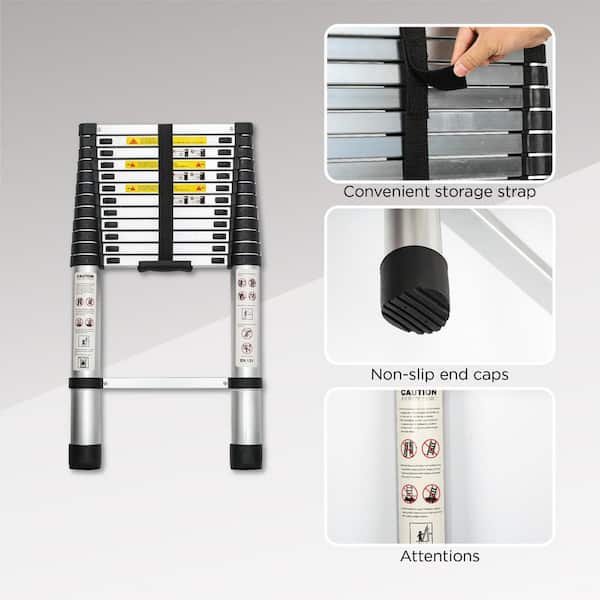 16.5 ft. Aluminum Portable Extension Ladder with 300 lbs. Load Capacity Type IA Duty Rating for Home, Outdoor
