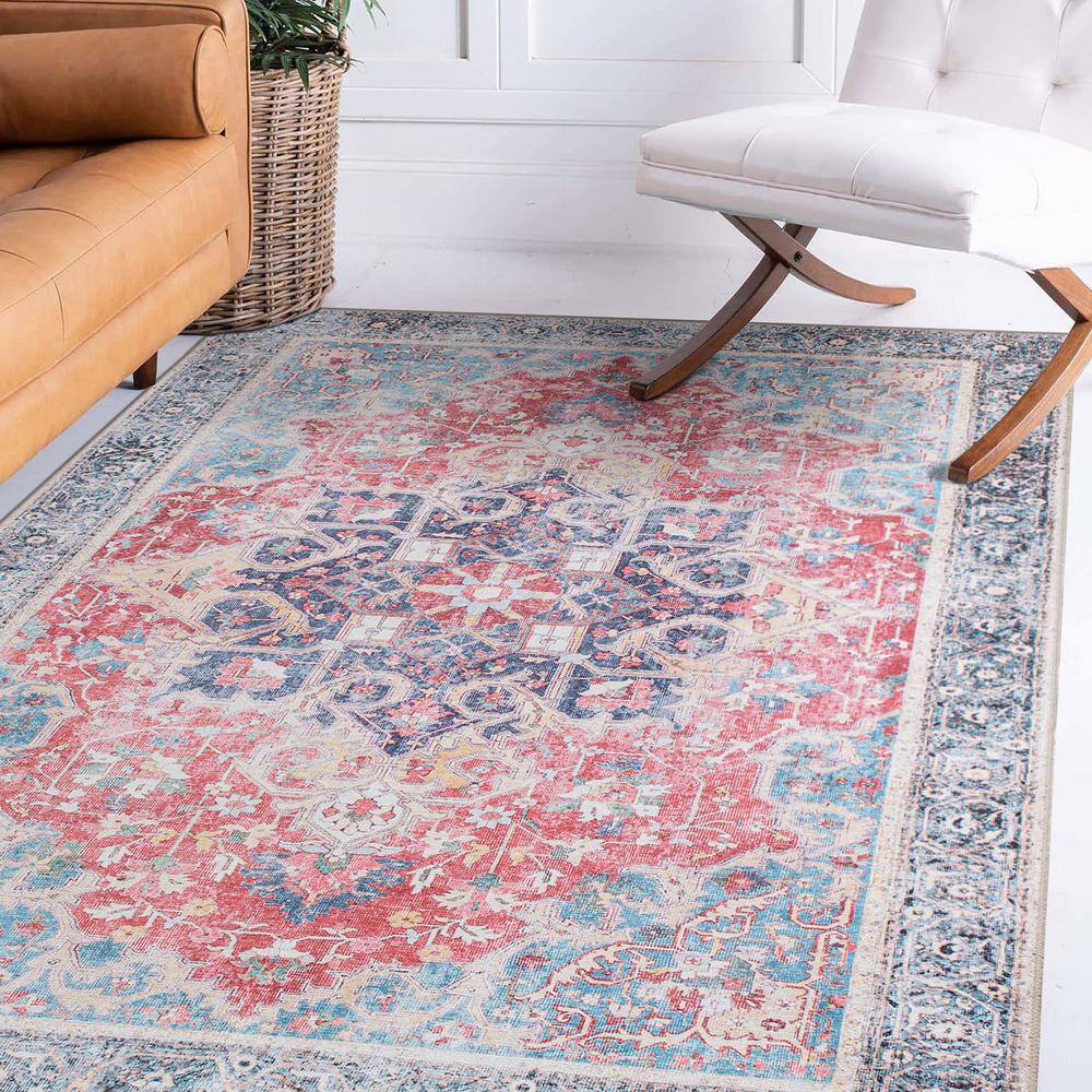 Bohemian Medallion 5'x7' Multicolor Easy-Care Synthetic Rug