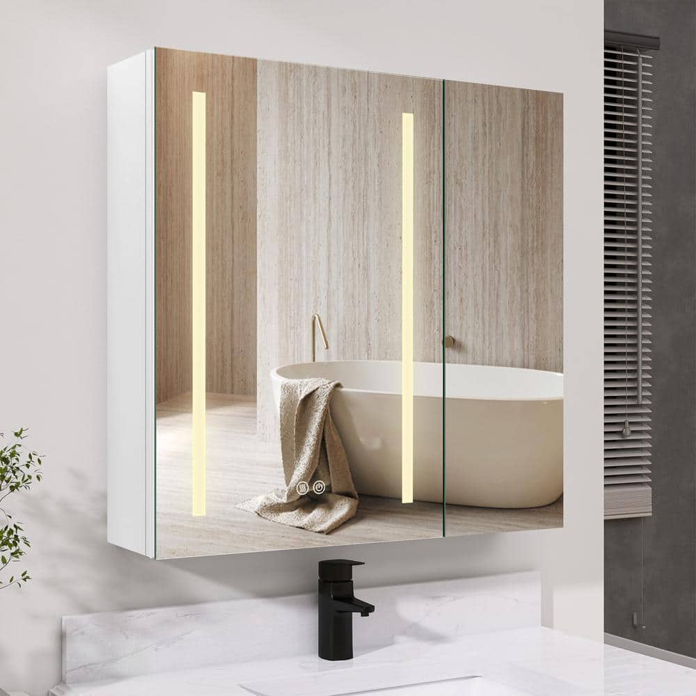 NTQ 30 in. W x 30 in. H Rectangular White Aluminum Surface Mount ...