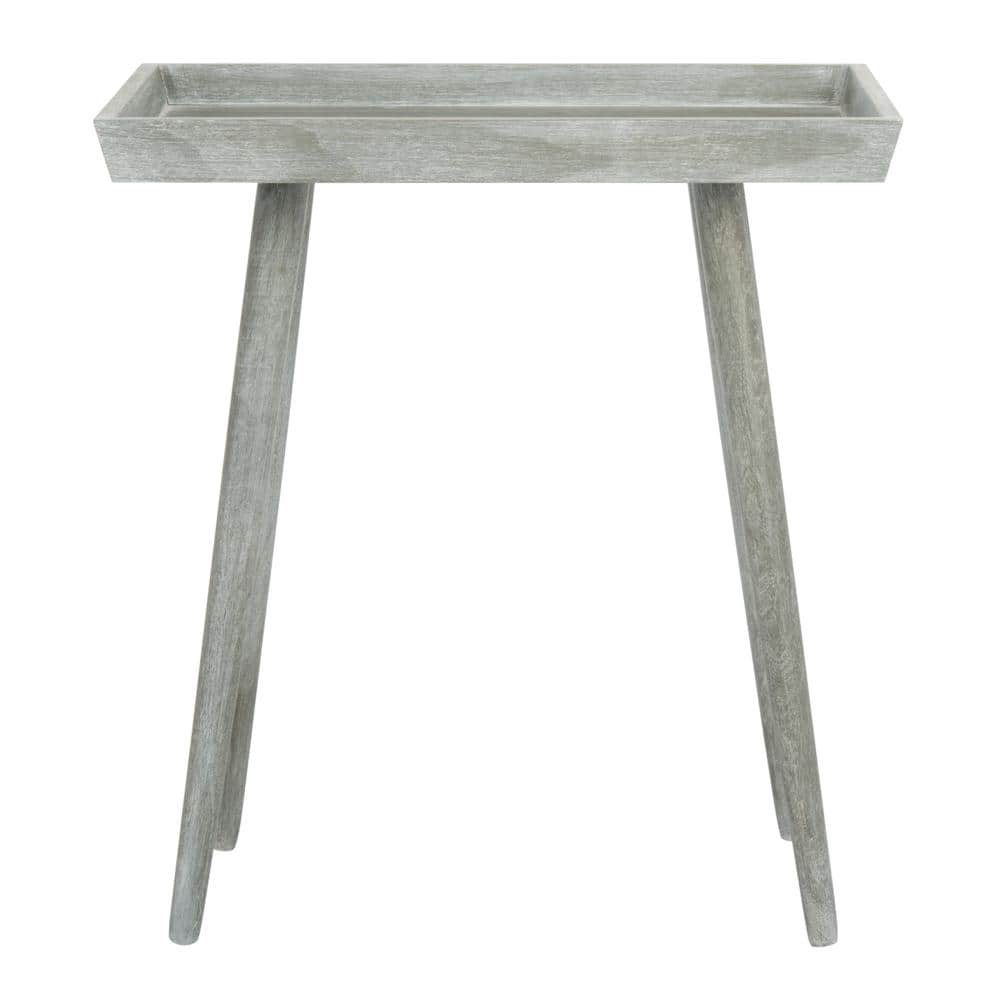 Slate Grey Pine Rectangular Tray Accent Table