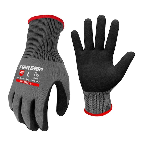 FIRM GRIP Large ANSI A5 Cut Resistant Outdoor and Work Gloves