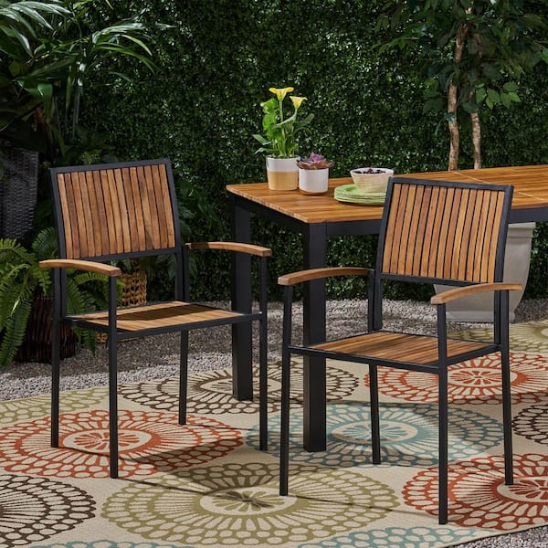 Coporesell Brown Outdoor Dining Chair Set of 2