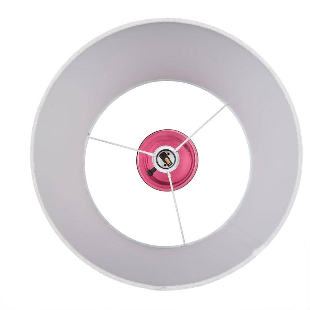 Neonova Pink Glass Table Lamp with White Shade