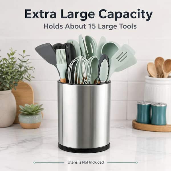Numhew Silver Extra Large 360° Rotating Stainless Steel Kitchen