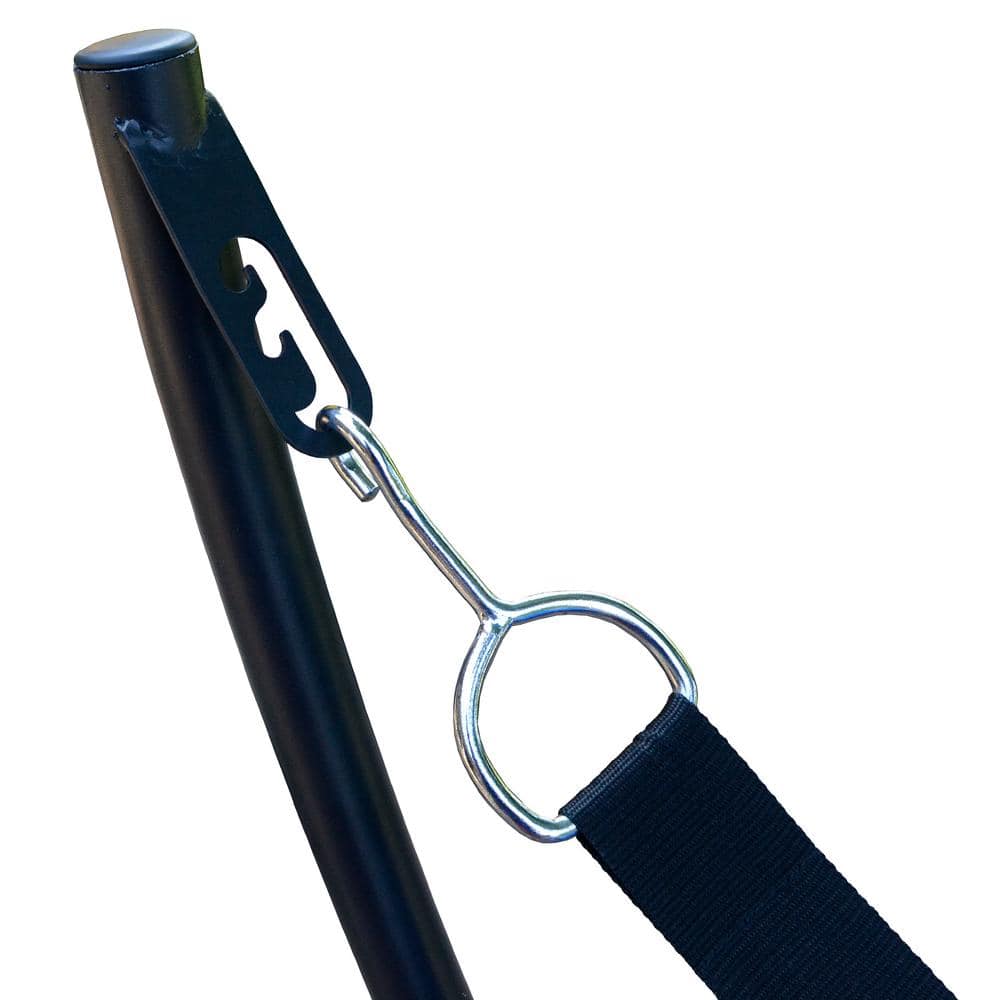 Vibrant Blue Olefin Fabric Hammock with Steel Arc Stand