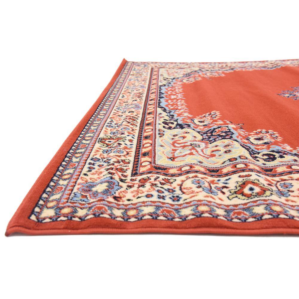 Handmade Terracotta Medallion 7' x 10' Easy Care Rug