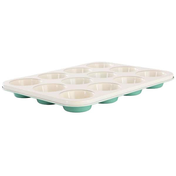 Gallen 12-Cup Nonstick Carbon Steel Muffin Pan in Teal