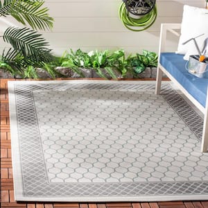 Courtyard Light Gray/Anthracite 7 ft. x 10 ft. Geometric Indoor/Outdoor Patio  Area Rug