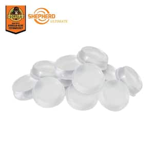 1/2 in. Clear Soft Rubber Like Plastic Self-Adhesive Round Bumpers (16-Pack)