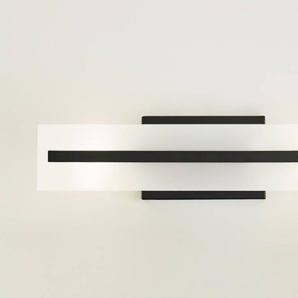 Dex Midnight Black 2-Light Bath Vanity with Satin Etched Glass