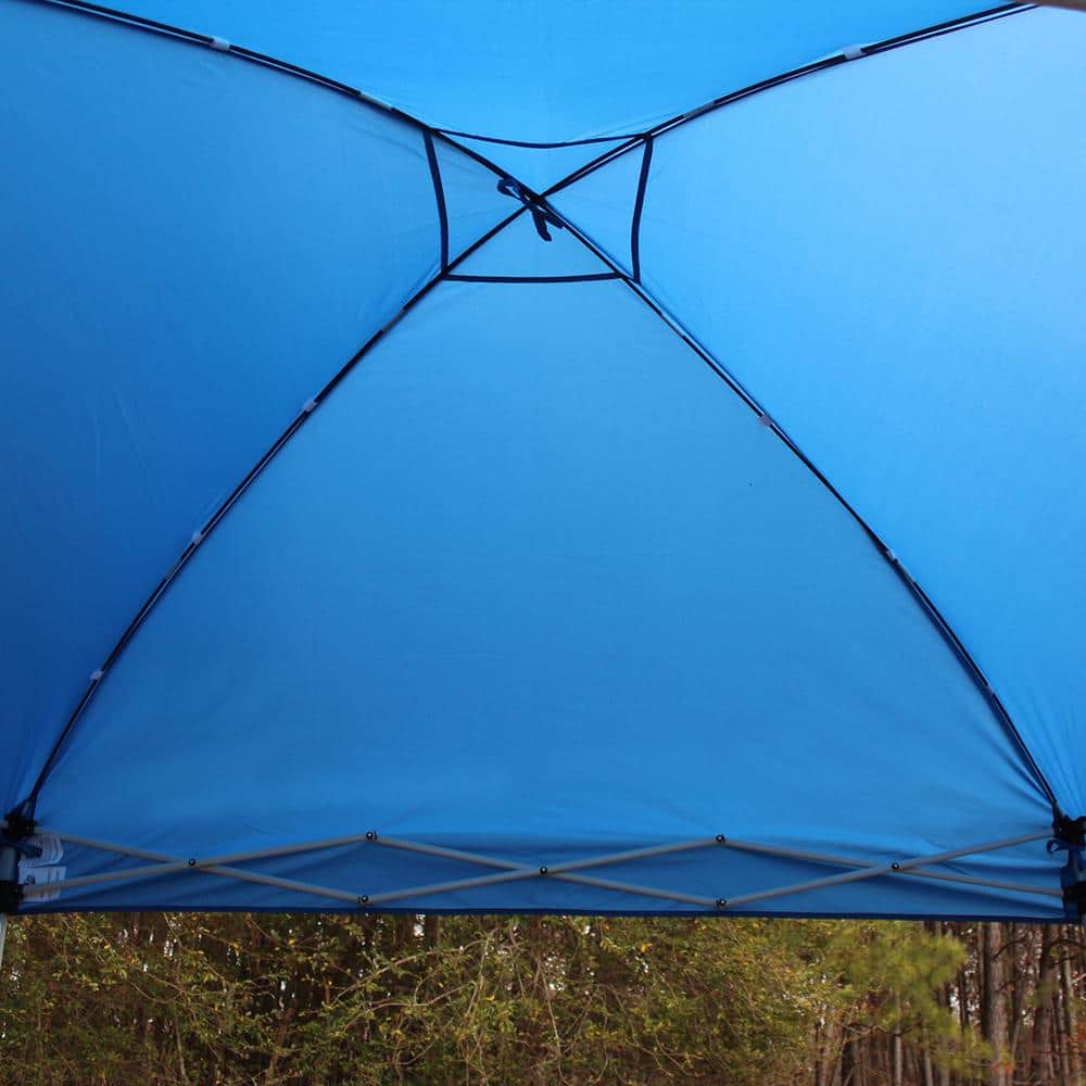 Blue 8ft x 8ft Collapsible Canopy with White Frame