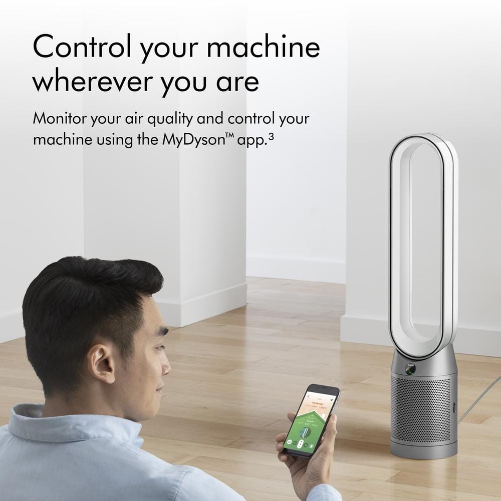 Silver and White HEPA Air Purifier with Smart Features