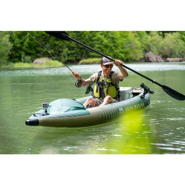 AM AQUA MARINA Caliber Angling Inflatable Kayak 1 or 2-person 13'1
