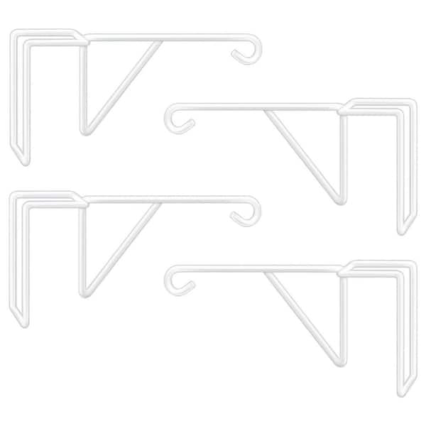 Vinyl Fence Hooks Heavy Duty Durable White Outdoor Plant Hangers Over The Fence Hooks for Patio 4-Pack