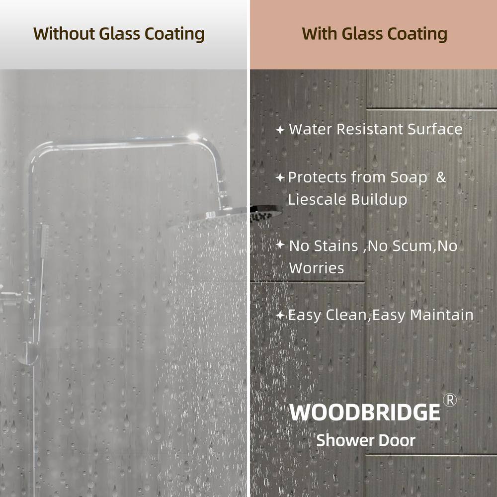 60" Chrome Frameless Sliding Shower Door with Clear Glass