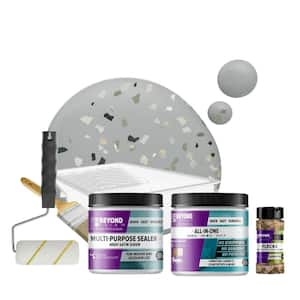 BEYOND PAINT Soft Gray Countertop Kit with Smoked Gray Flecks